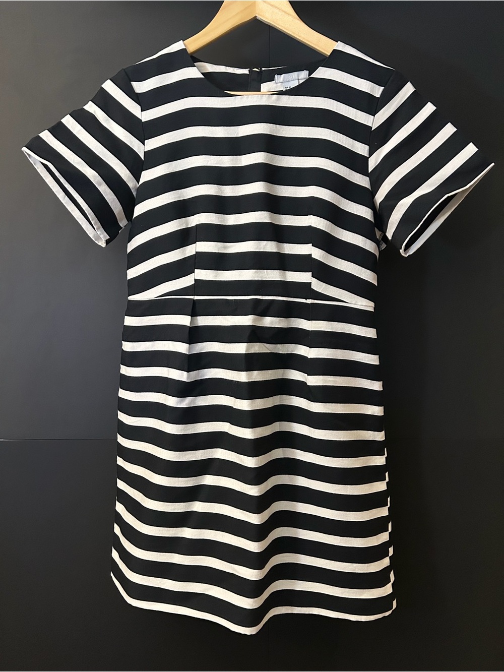 H&M Black and White Striped Short Sleeve Dress for Women
